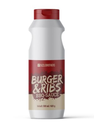 Burger und Ribs BBQ Sauce Sizzlebrothers 500ml (1 L/€ 17,80)