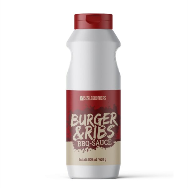 Burger und Ribs BBQ Sauce Sizzlebrothers 500ml (1 L/€ 17,80)